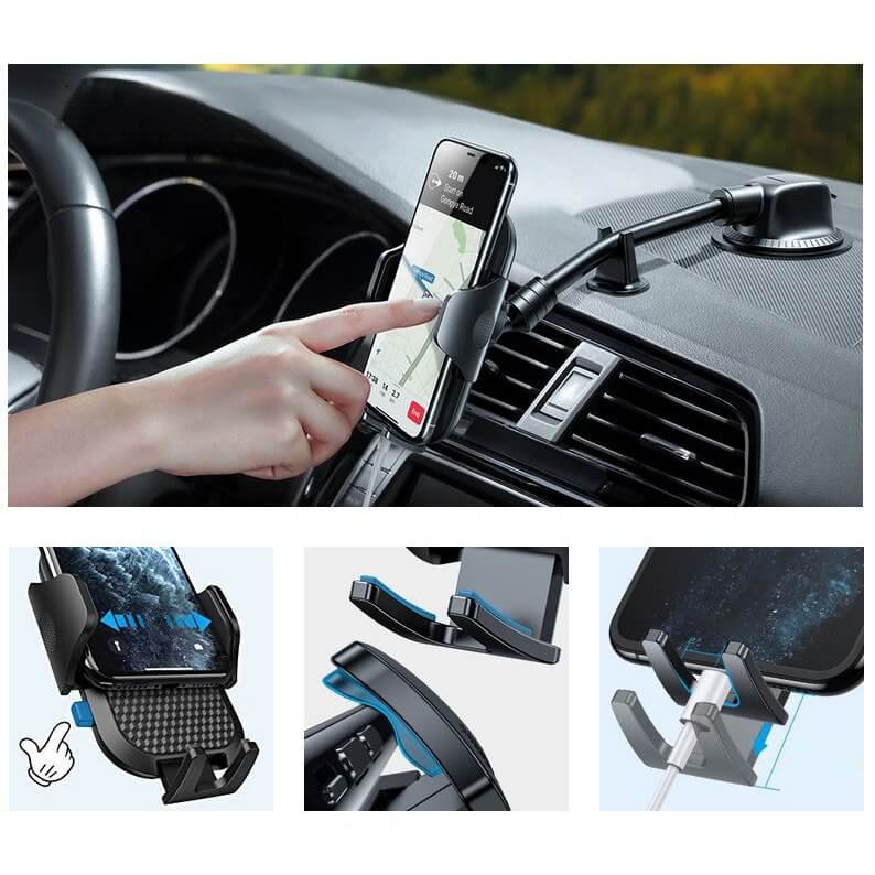 Joyroom Joyroom Long Arm Dashboard Car Mount - Svart