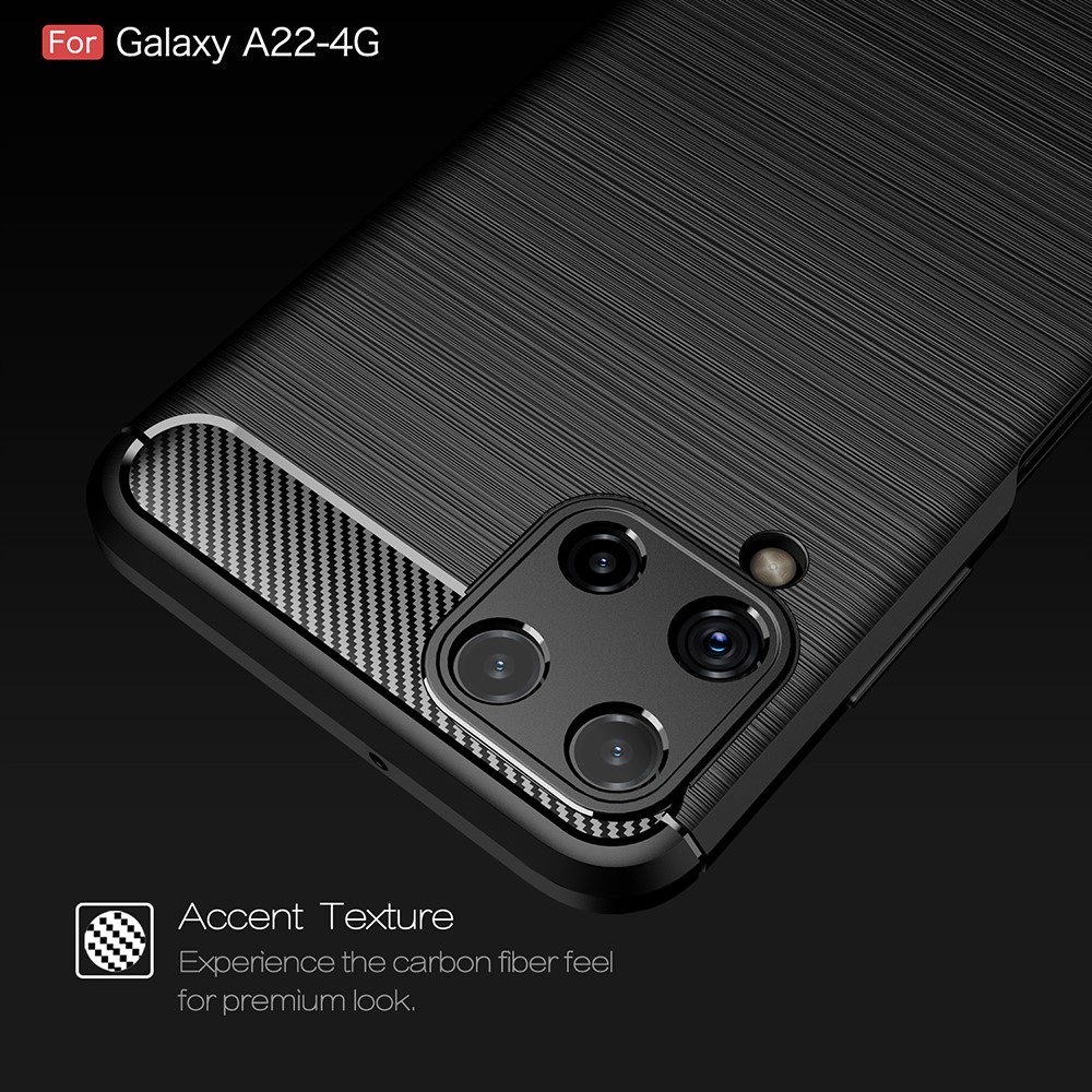 OEM TPU Carbon Skal Galaxy A22 4G - Svart