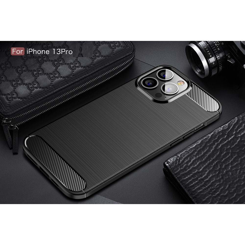 OEM Carbon Fiber Texture Skal iPhone 13 Pro - Svart