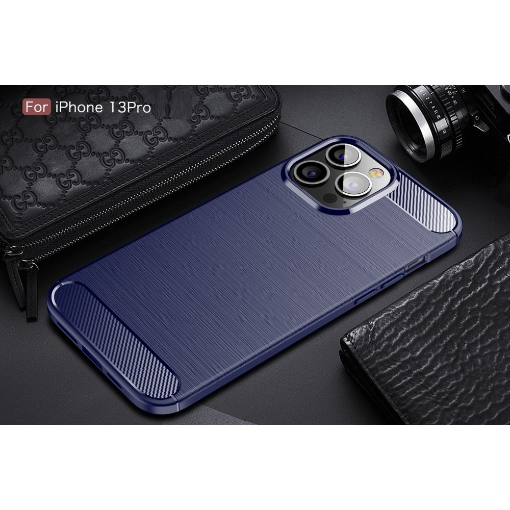 OEM Carbon Fiber Texture Skal iPhone 13 Pro - Blå
