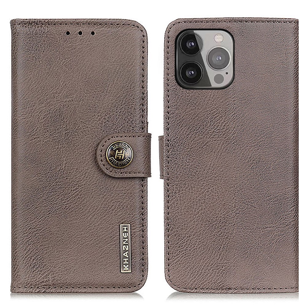 KHAZNEH KHAZNEH Plånboksfodral iPhone 13 Pro - Grå