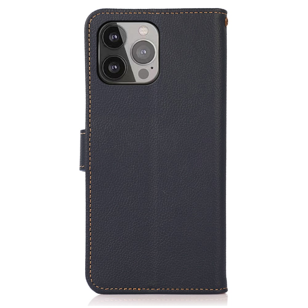 KHAZNEH Khazneh Äkta Läder Fodral till iPhone 13 Pro - Blå