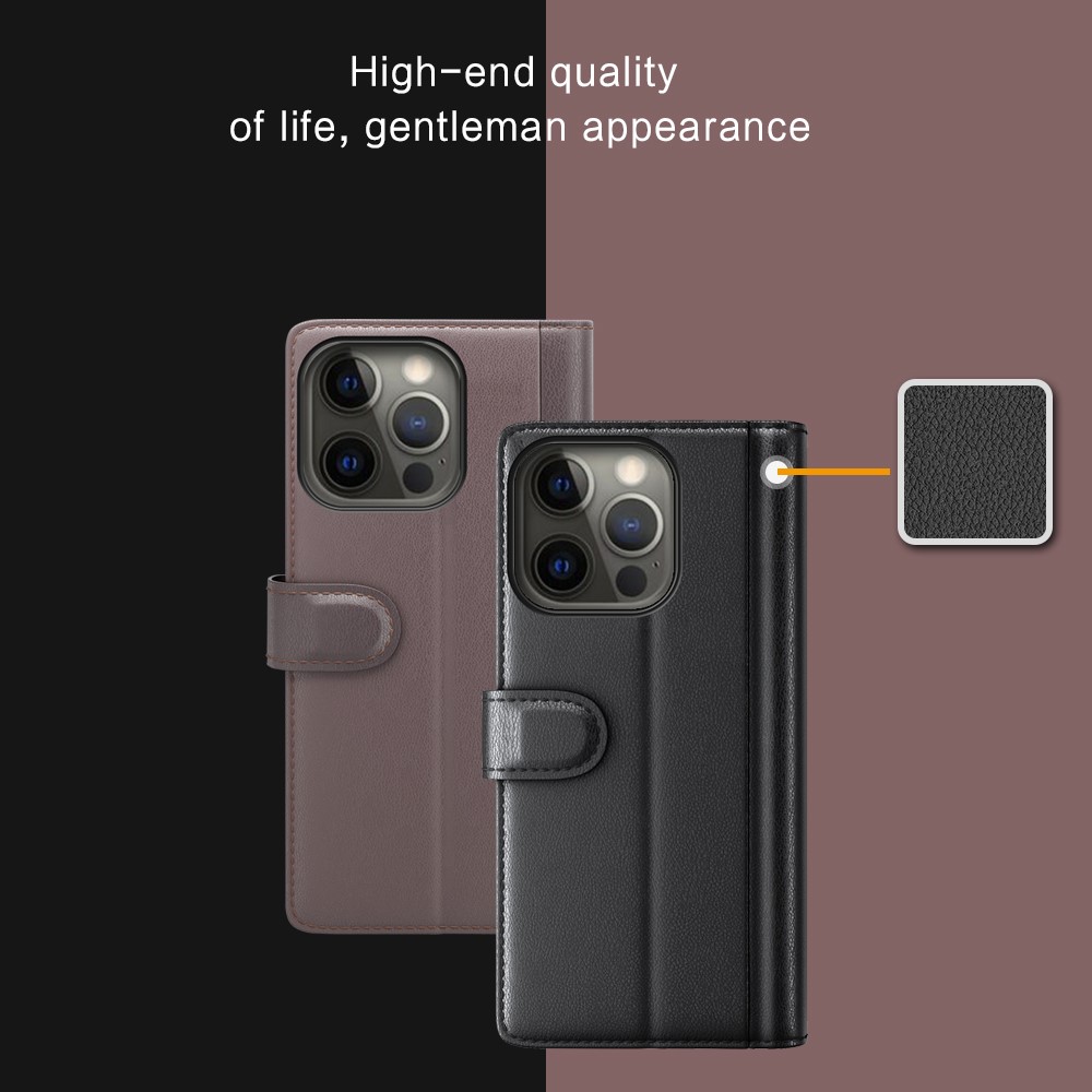 OEM Äkta Läder Fodral till iPhone 13 Pro Max - Brun