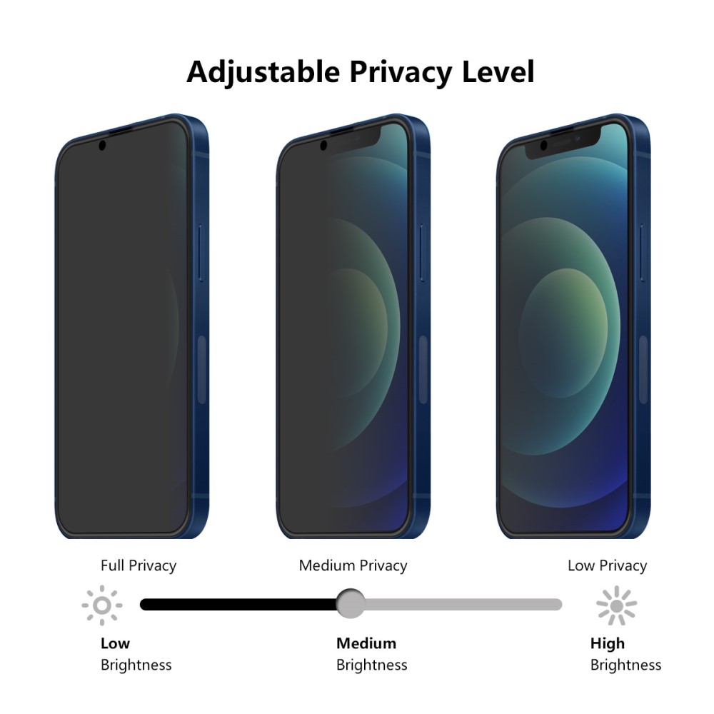 OEM [2-PACK] Privacy Härdat Glas Skärmskydd iPhone 13 Pro Max - Svart