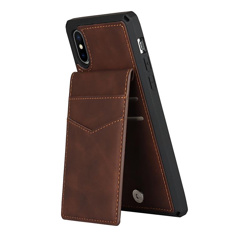 OEM Skal med Kortplatser till iPhone X / Xs - Brun