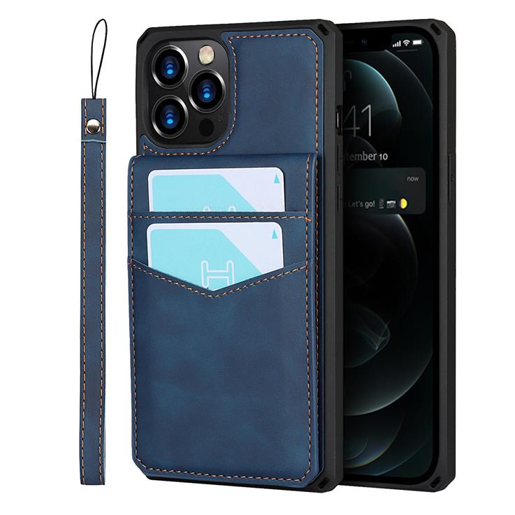 OEM Skal med Kortplatser till iPhone 12 Pro Max - Blå