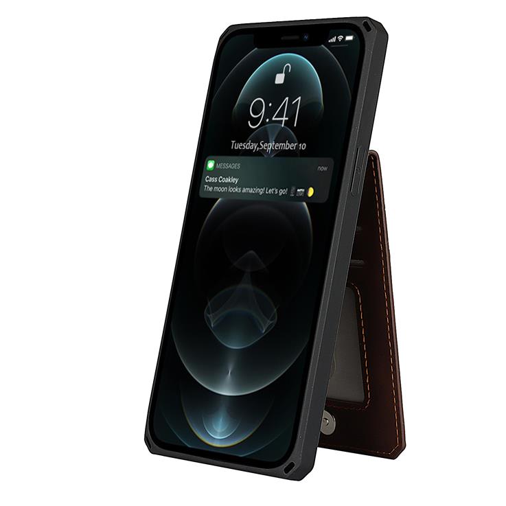 OEM Skal med Kortplatser till iPhone 12 Pro Max - Brun
