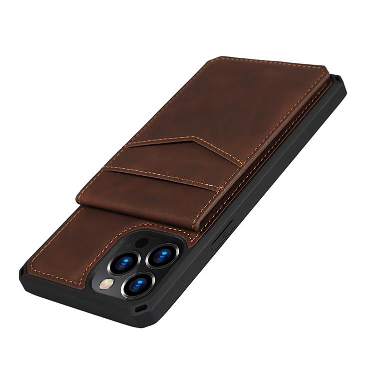 OEM Skal med Kortplatser till iPhone 12 Pro Max - Brun