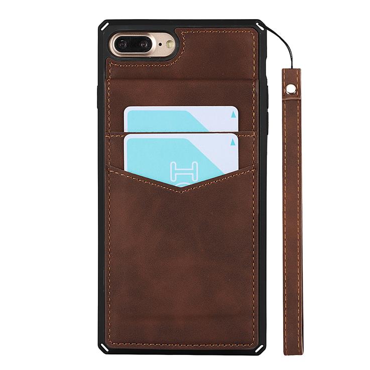 OEM Skal med Kortplatser till iPhone 7/8 Plus - Brun