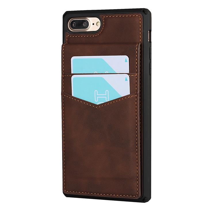 OEM Skal med Kortplatser till iPhone 7/8 Plus - Brun
