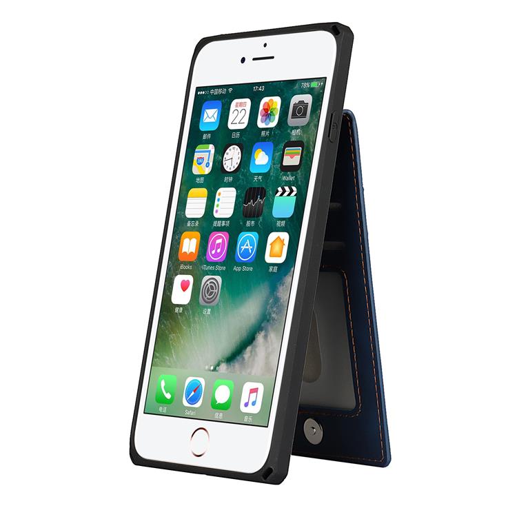 OEM Skal med Kortplatser till iPhone 7/8 Plus - Blå