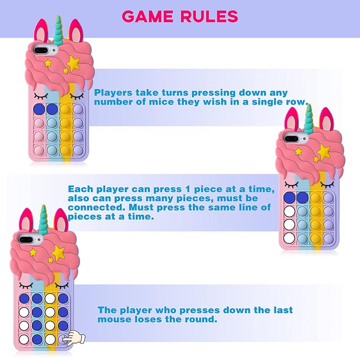 Fidget Toys Unicorn Pop it fidget skal till iPhone 7/8/SE 2020/ SE 2022 - Rosa
