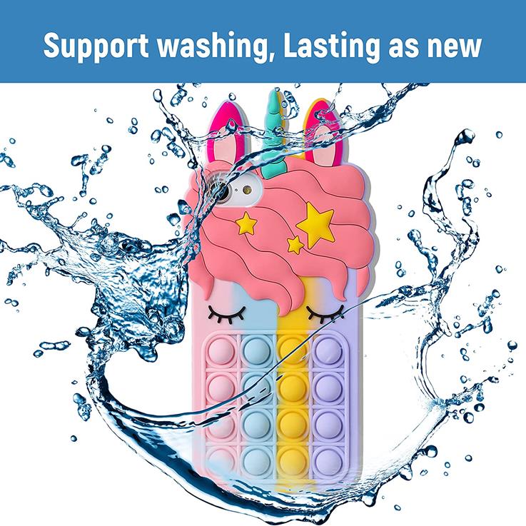 Fidget Toys Unicorn Pop it fidget skal till iPhone 7/8/SE 2020/ SE 2022 - Rosa