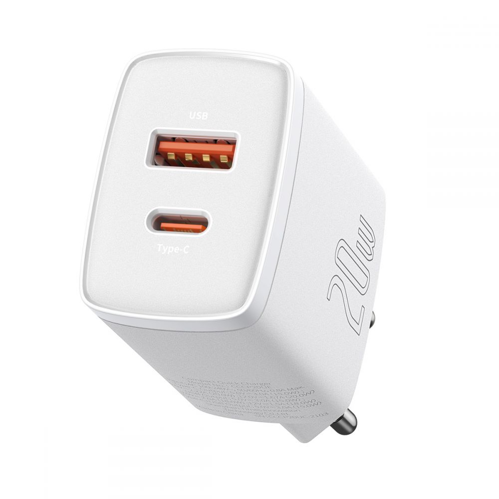BASEUS Baseus 2-Port Network Charger 20w - Vit