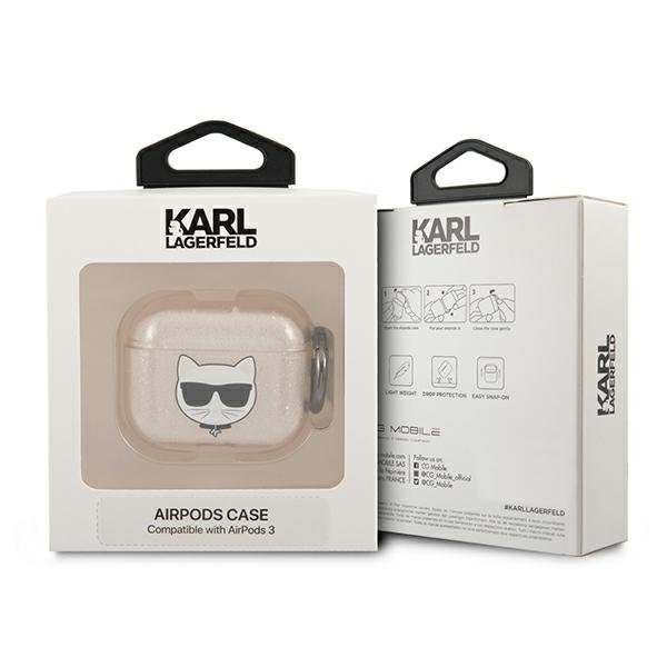 KARL LAGERFELD Karl Lagerfeld Skal AirPods 3 Glitter Choupette - Guld