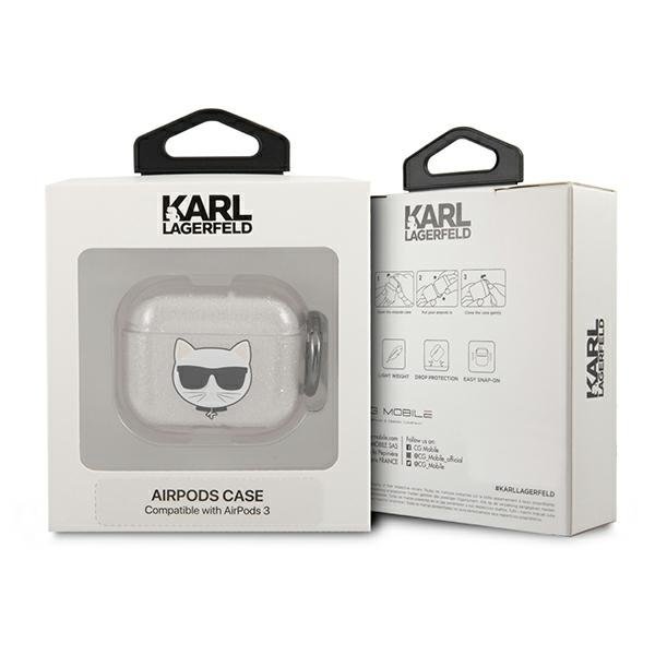 KARL LAGERFELD Karl Lagerfeld Skal AirPods 3 Glitter Choupette - Silver