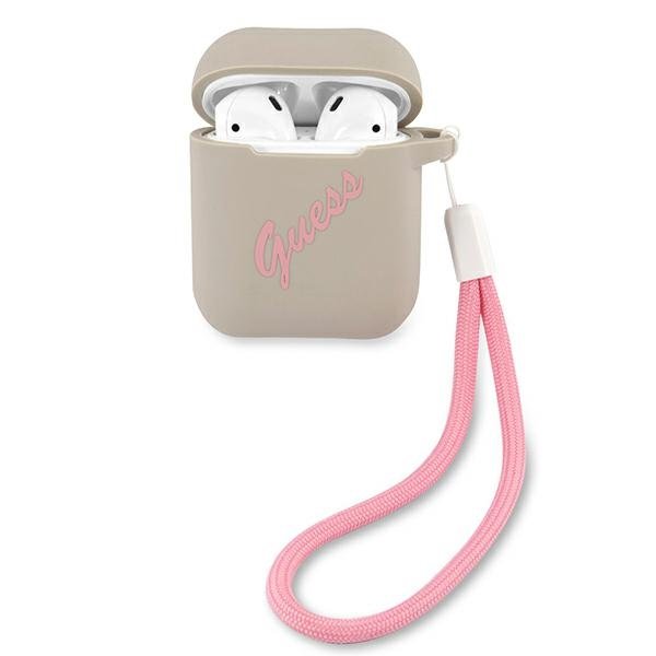 Guess Guess Skal AirPods Silicone Vintage - Rosa/Grå