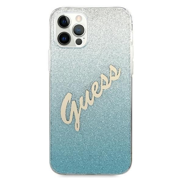 Guess Guess Skal iPhone 12 & 12 Pro Glitter Gradient Script - Blå