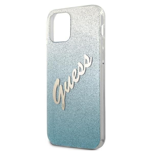 Guess Guess Skal iPhone 12 & 12 Pro Glitter Gradient Script - Blå