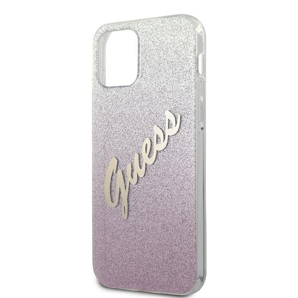 Guess Guess Skal iPhone 12 & 12 Pro Glitter Gradient Script - Rosa
