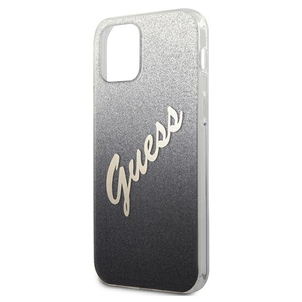 Guess Guess Skal iPhone 12 & 12 Pro Glitter Gradient Script - Svart