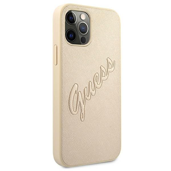Guess GUESS Skal iPhone 12 & 12 Pro Saffiano Vintage - Guld
