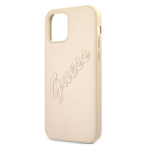 Guess GUESS Skal iPhone 12 & 12 Pro Saffiano Vintage - Guld