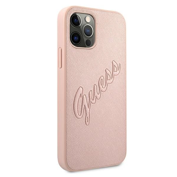 Guess GUESS Skal iPhone 12 & 12 Pro Saffiano Vintage - Rosa