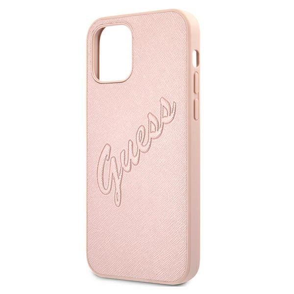 Guess GUESS Skal iPhone 12 & 12 Pro Saffiano Vintage - Rosa