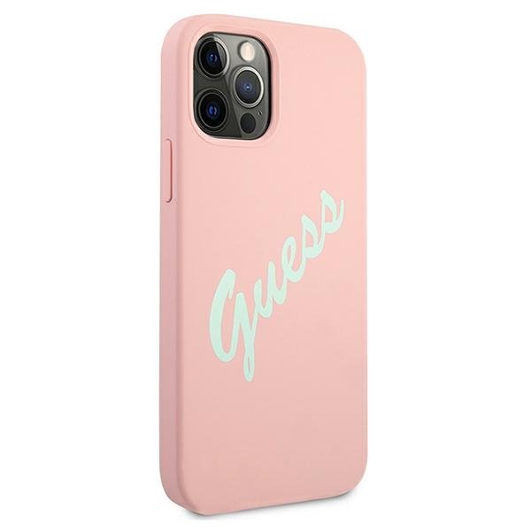 Guess Guess Skal iPhone 12 & 12 Pro Silikon Vintage - Rosa/Grön