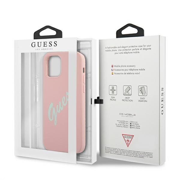 Guess Guess Skal iPhone 12 & 12 Pro Silikon Vintage - Rosa/Grön