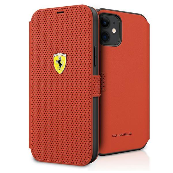 Ferrari Ferrari Plånboksfodral iPhone 12 mini On Track Perforated - Röd
