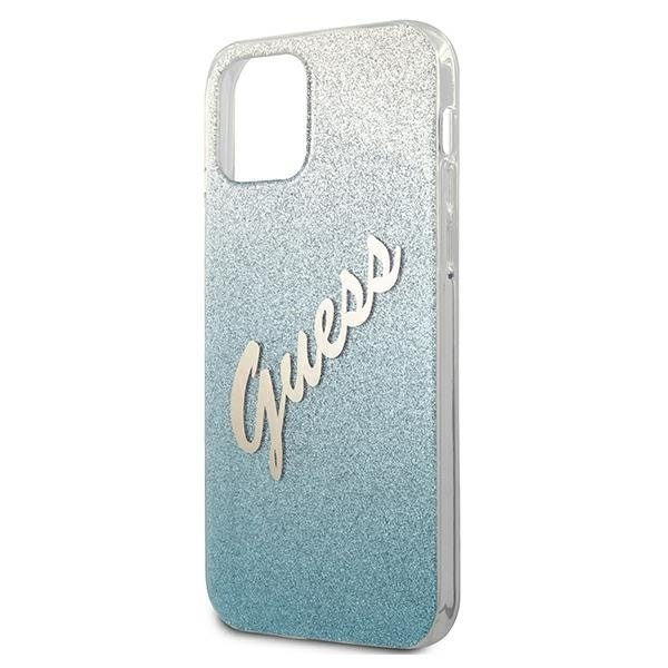 Guess Guess Skal iPhone 12 Mini Glitter Gradient Script - Blå