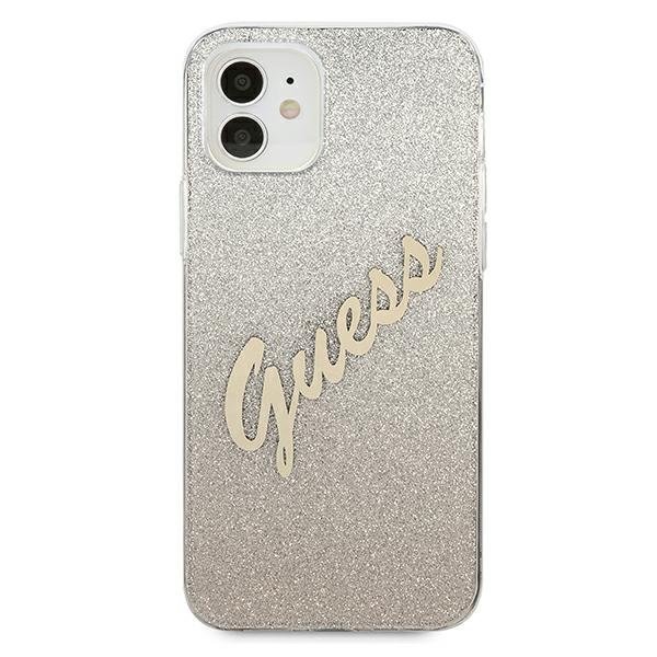Guess Guess Skal iPhone 12 Mini Glitter Gradient Script - Guld