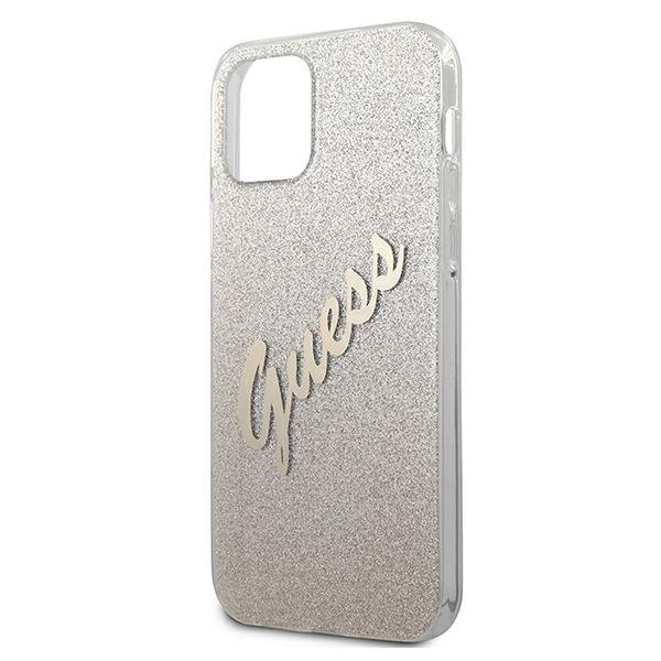 Guess Guess Skal iPhone 12 Mini Glitter Gradient Script - Guld