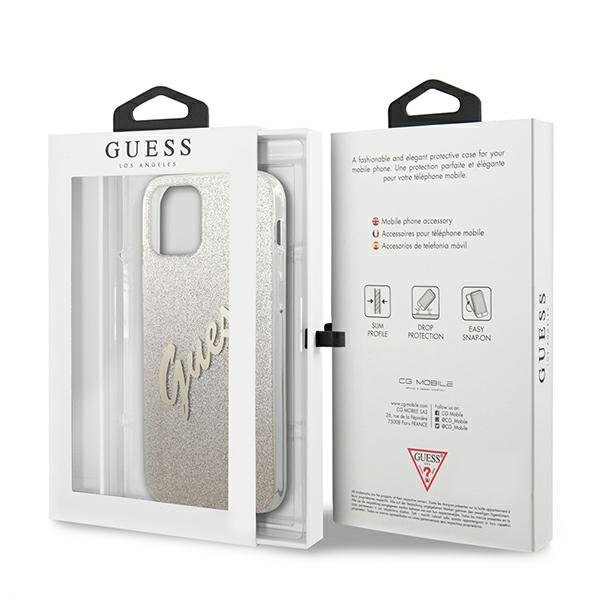Guess Guess Skal iPhone 12 Mini Glitter Gradient Script - Guld
