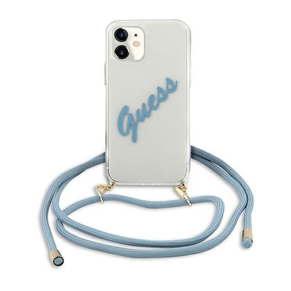 Guess Guess Skal iPhone 12 Mini Script Vintage Strap - Blå