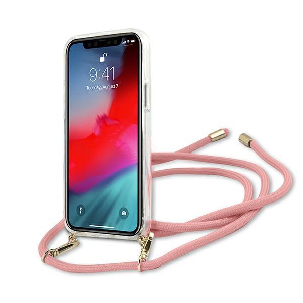 Guess Guess Skal iPhone 12 Mini Script Vintage Strap - Rosa