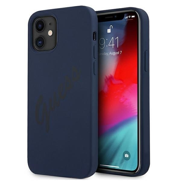 Guess Guess Skal iPhone 12 Mini Script Vintage - Blå