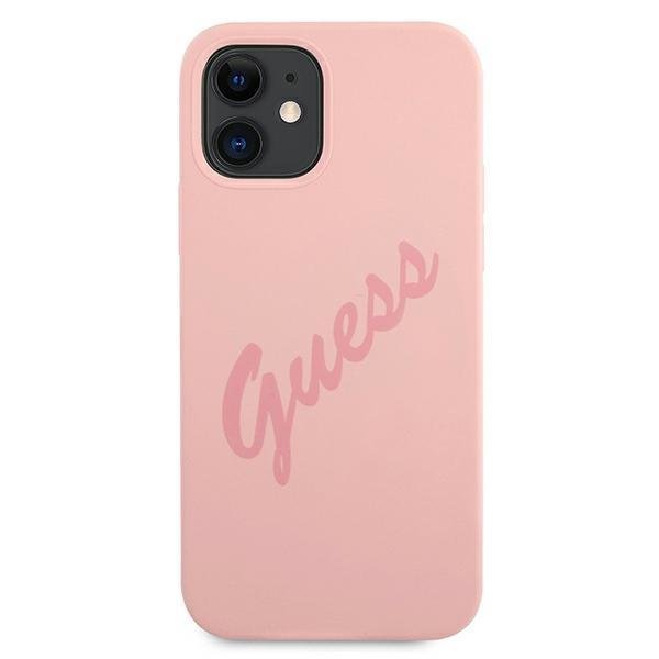 Guess Guess Skal iPhone 12 Mini Script Vintage - Rosa