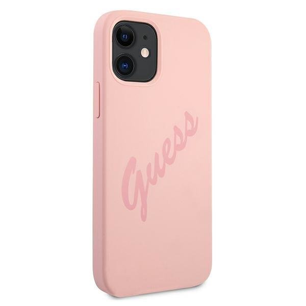Guess Guess Skal iPhone 12 Mini Script Vintage - Rosa