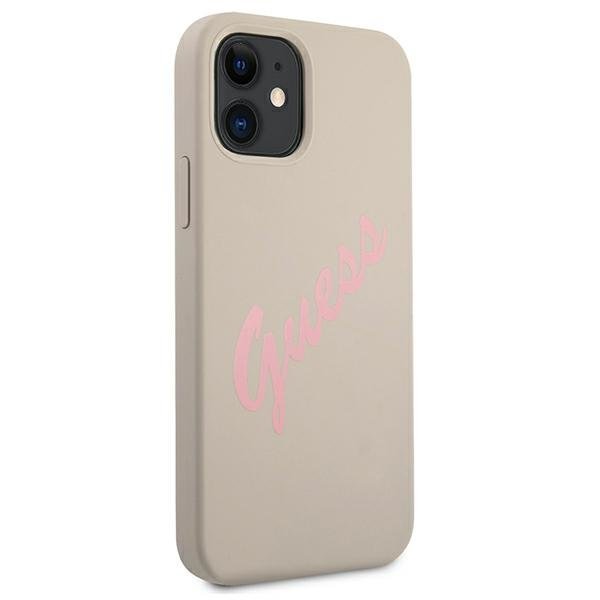 Guess Guess Skal iPhone 12 Mini Silikon Vintage - Rosa/Grå