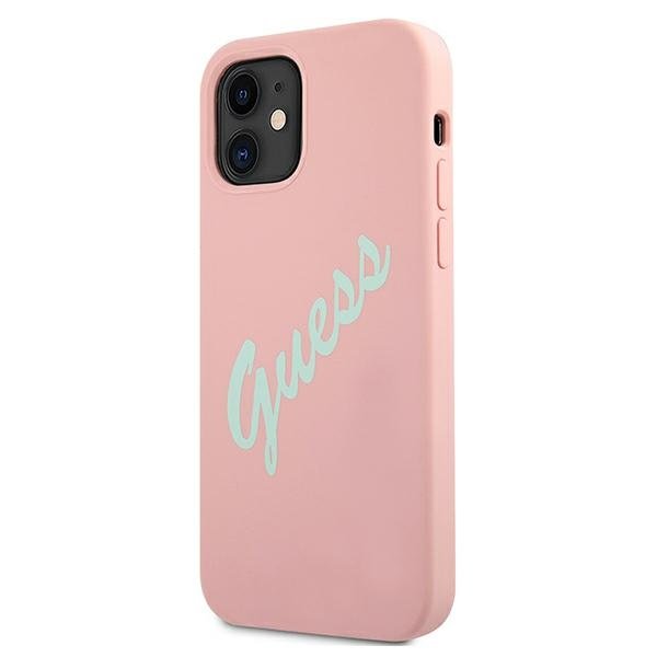 Guess Guess Skal iPhone 12 Mini Silikon Vintage - Rosa/Grön