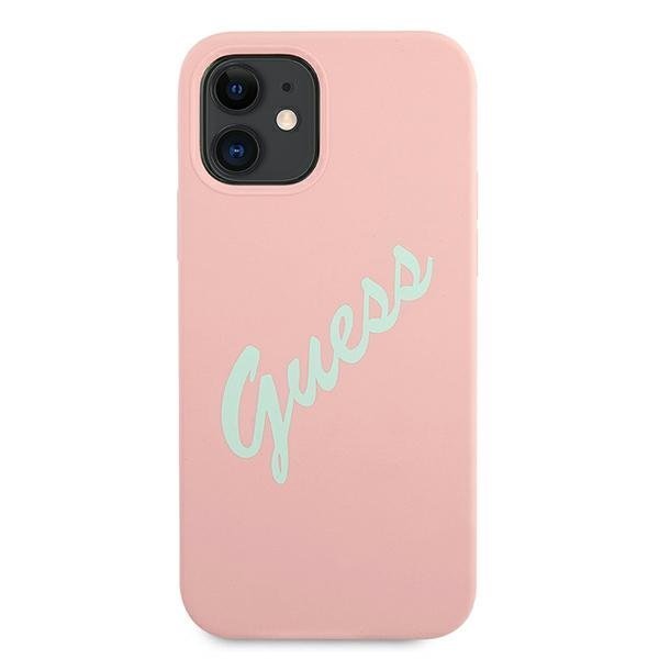 Guess Guess Skal iPhone 12 Mini Silikon Vintage - Rosa/Grön