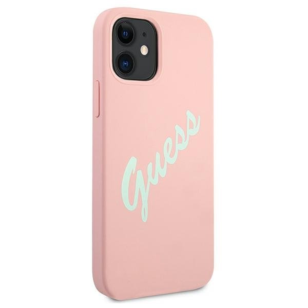 Guess Guess Skal iPhone 12 Mini Silikon Vintage - Rosa/Grön