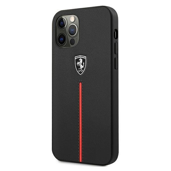 Ferrari Ferrari iPhone 12 Pro Max Skal Off Track Leather Nylon Stripe - Svart