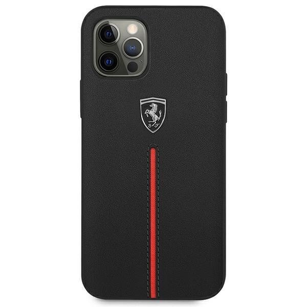 Ferrari Ferrari iPhone 12 Pro Max Skal Off Track Leather Nylon Stripe - Svart