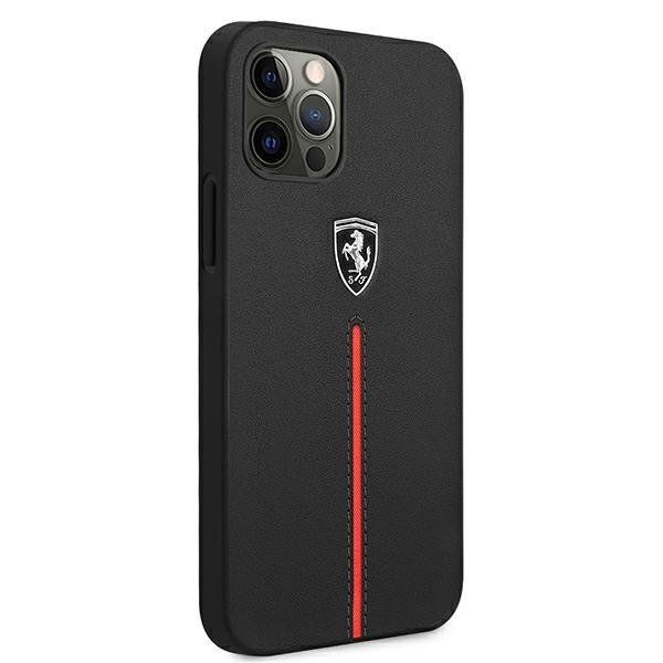 Ferrari Ferrari iPhone 12 Pro Max Skal Off Track Leather Nylon Stripe - Svart
