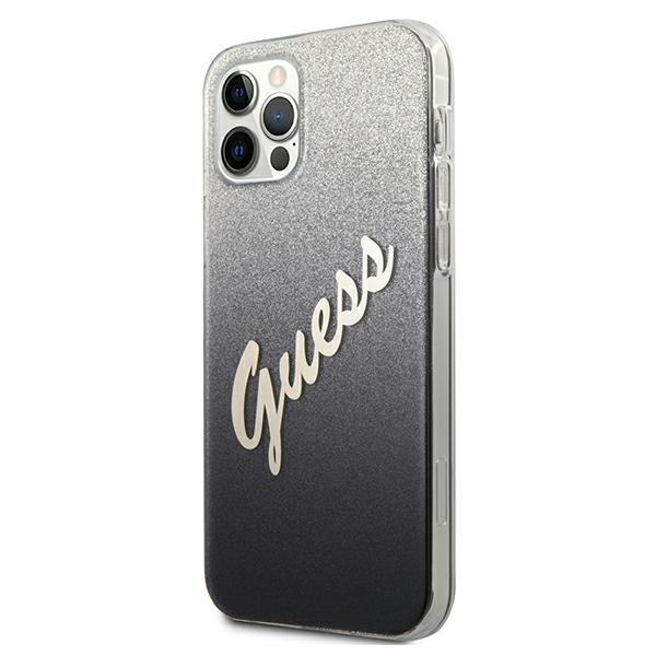 Guess Guess iPhone 12 Pro Max Skal Glitter Gradient Script - Svart
