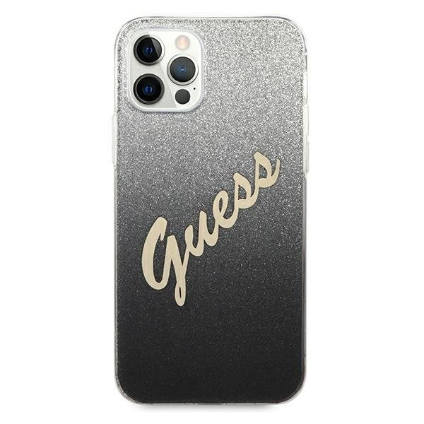 Guess Guess iPhone 12 Pro Max Skal Glitter Gradient Script - Svart